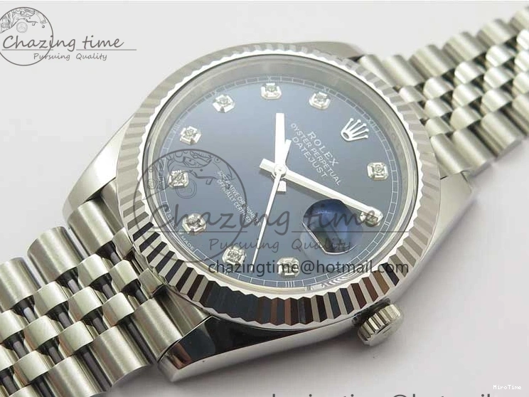 MiroTime 1231 Cozy New DateJust 41 126334 ARF 1:1 Best Edition 904L Steel Blue Diamonds Dial on Jubilee Bracelet A 2548